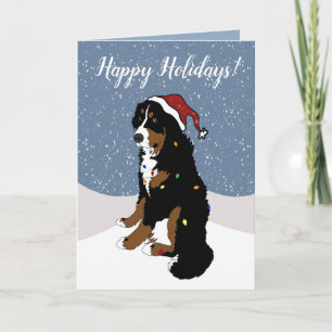 Carte Noël Vacances Bernese Mountain Dog