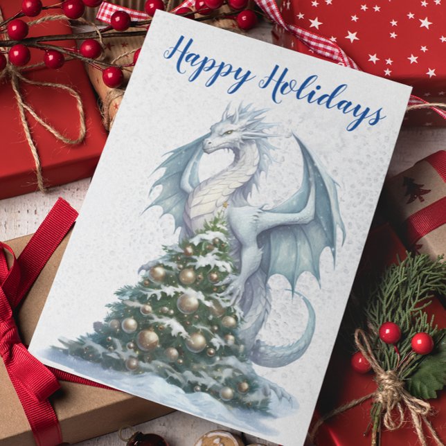 Carte Noël Vacances hiver Dragon neige (Créateur téléchargé)