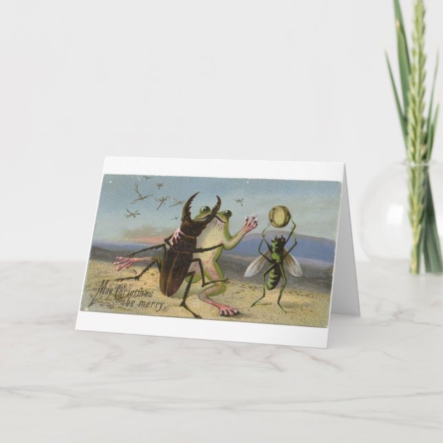 Carte Noël vintage - Danse de joie, (Devant)