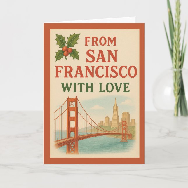 Carte Noël vintage "De San Francisco Avec Amour" (Devant)