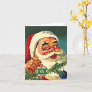 Carte Noël vintage, Merci Père Noël rétro