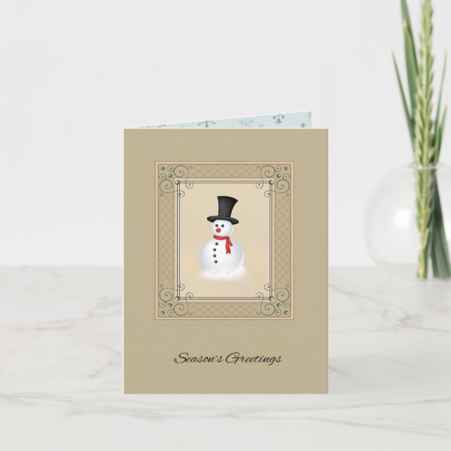 Carte Noël vintage Snowman (Devant)