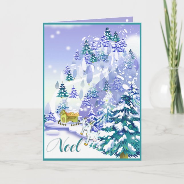 Carte Noel Winter Chèvre Christmas (Devant)
