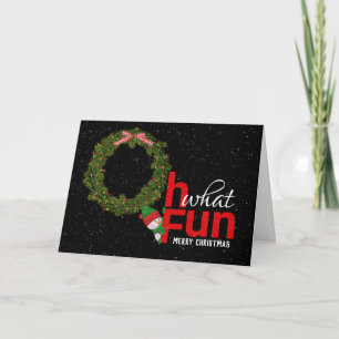 Carte Noël Wreath voeux
