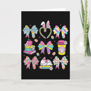Carte Nœud Coquet Crayon Lapin Lapin Professeur Joyeuses
