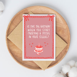Carte Nœuds esquisse rose et rouge & gâteau drôle Adulte