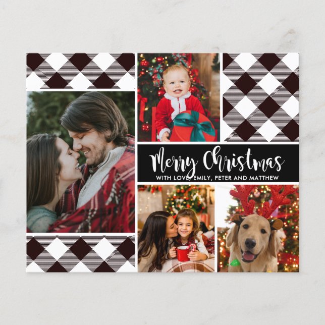 Carte Noir Blanc Buffalo Plaid (Devant)