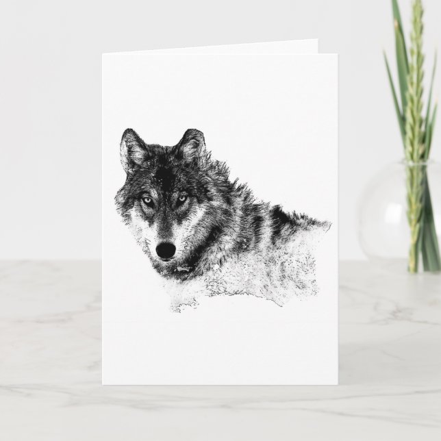 Carte Noir Blanc Inspiration Wolf Eyes (Devant)