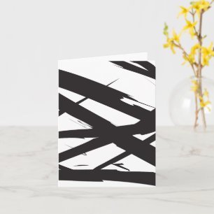 Carte Noir & Blanc Moderne Ligne d'Art Abstrait Décorati