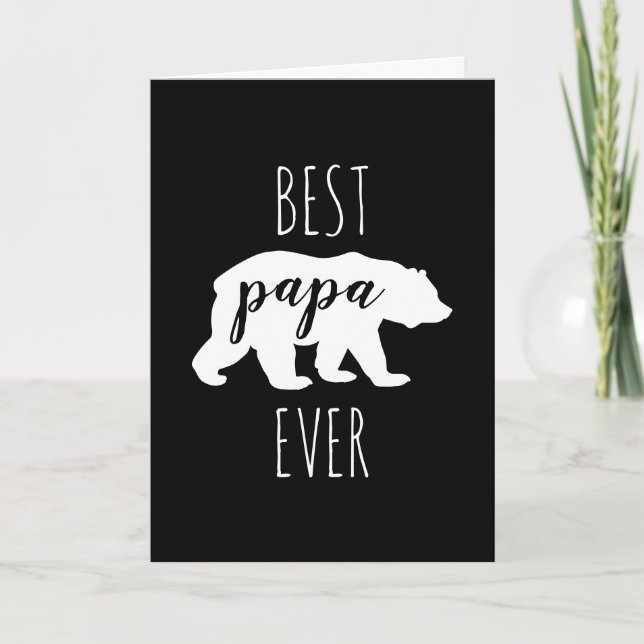 Carte Noir & Blanc moderne Meilleur Ours De Papa Jamais (Devant)