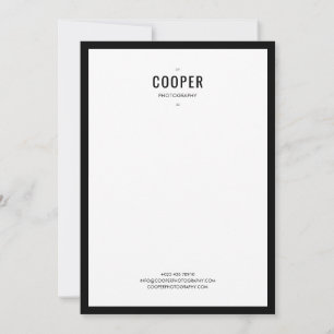 Carte Noir Chic Blanc Photographie Marque