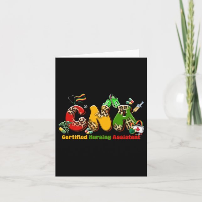 Carte Noir Cna Graduation Certifiée Infirmière Istant Bl (Devant)