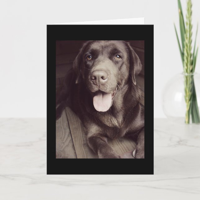 Carte Noir Et Blanc Labrador Retriever Chien Note (Devant)