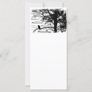 Carte Noir et blanc Nevermore Raven Silhouette
