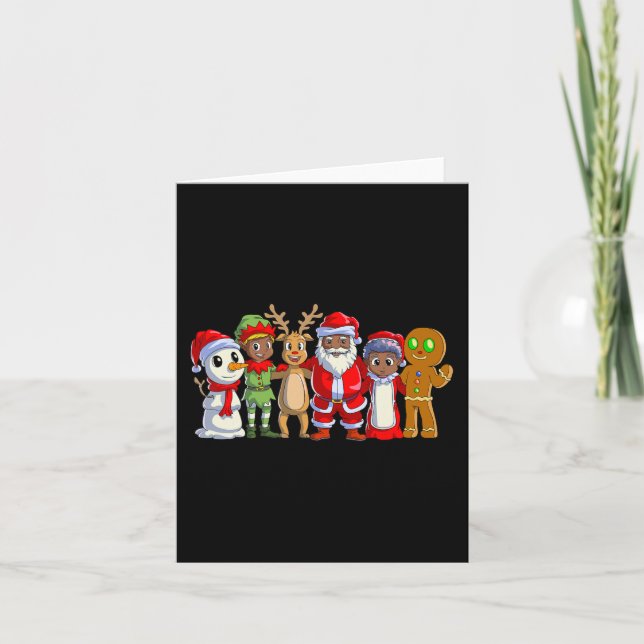 Carte Noir famille noël afro afro-américain père Noël (Devant)