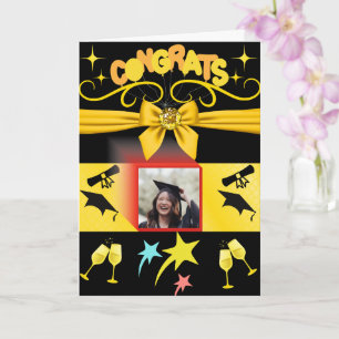 Carte Noir & Gold Congrats Étudiants de graduation moder