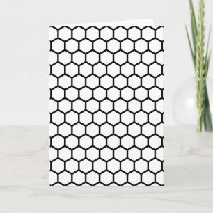 Carte Noir ligne Honeypeb Bee Hive Motif hexagonal