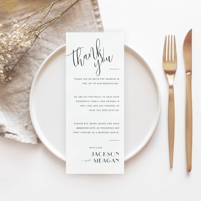 Carte Noir minimaliste sur Merci blanc (Créateur téléchargé)