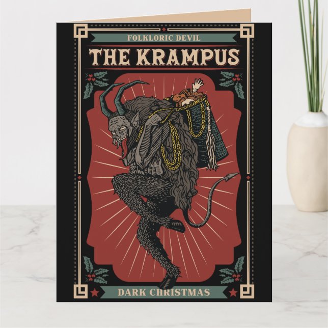 Carte Noir noir Devil folklorique Krampus Sac de jouets (Devant)