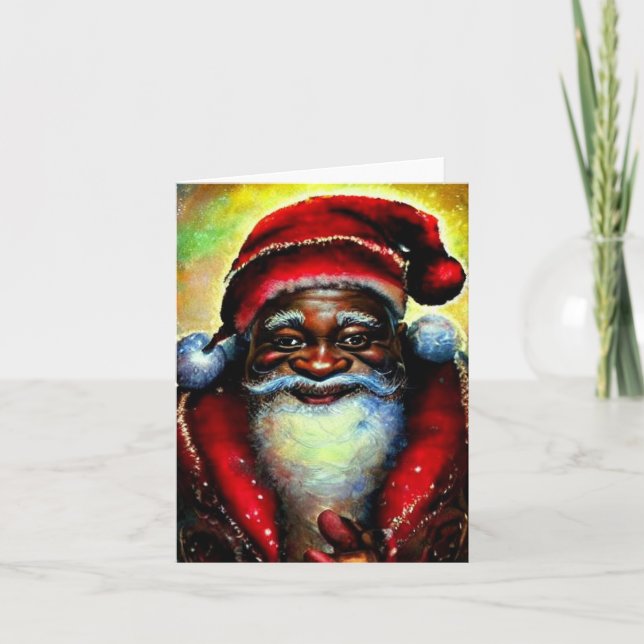 Carte Noir Noir Père Noël Blanc (Devant)