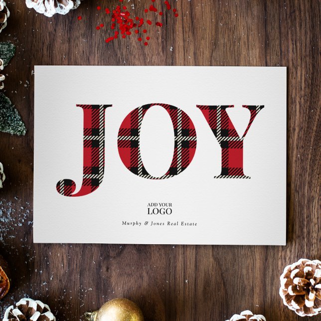 Carte Noir Rouge Plaid Joy Brandé Logo (Créateur téléchargé)