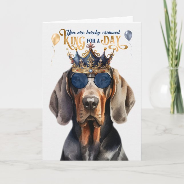 Carte Noir Tan Coonhound King pour une journée d'anniver (Devant)