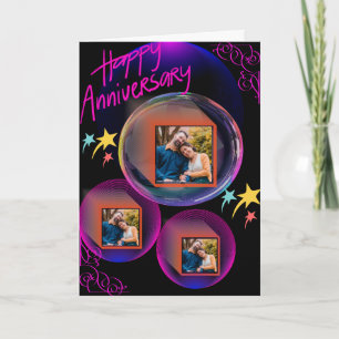 Carte Noir violet joyeux anniversaire fille et mari