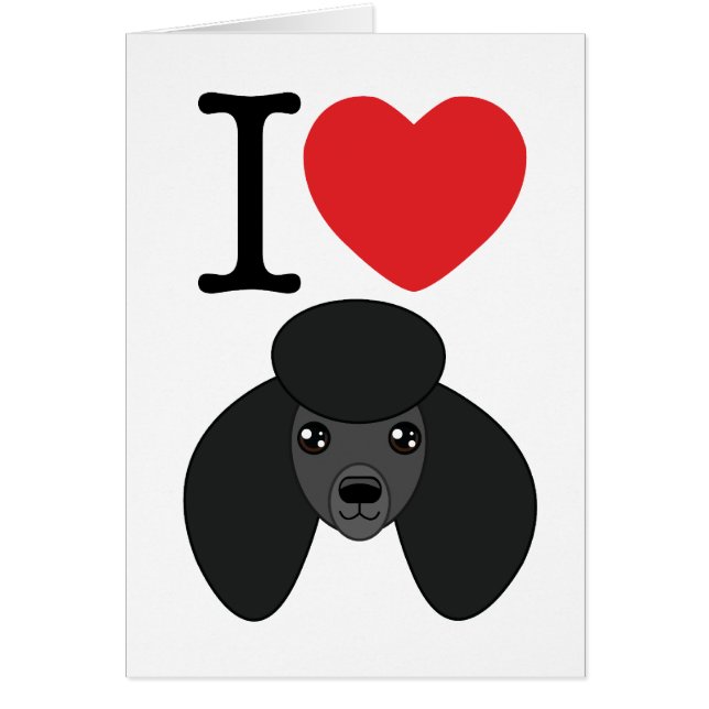 Carte noire de caniche (Devant)