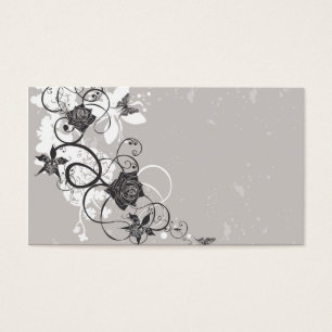 Carte noire de profil de fleurs
