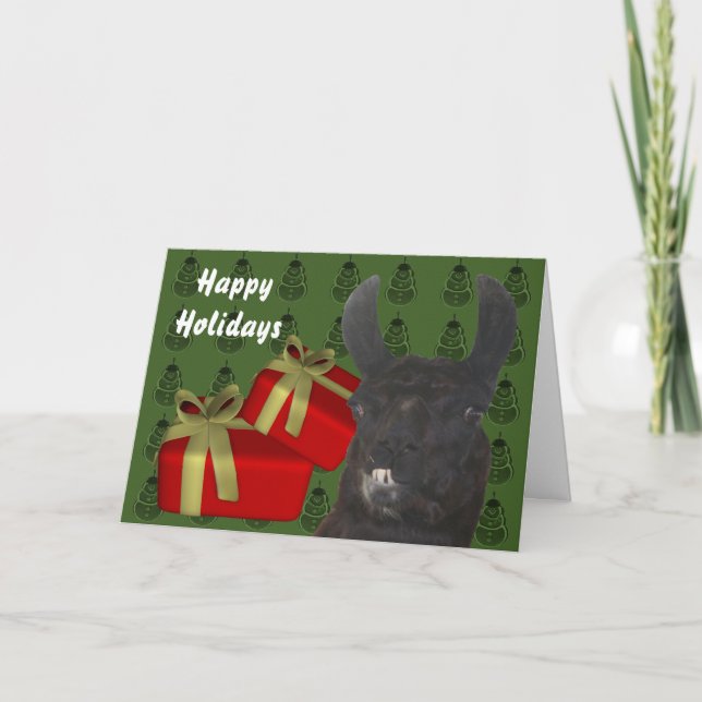 Carte noire de vacances de Noël d'animal de ferme (Devant)