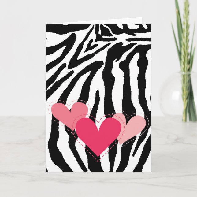 Carte noire et blanche de coeurs d'impression de (Devant)