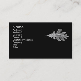 Carte noire et blanche de feuille de chêne
