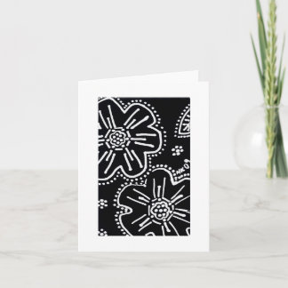 Carte noire et blanche de fleur