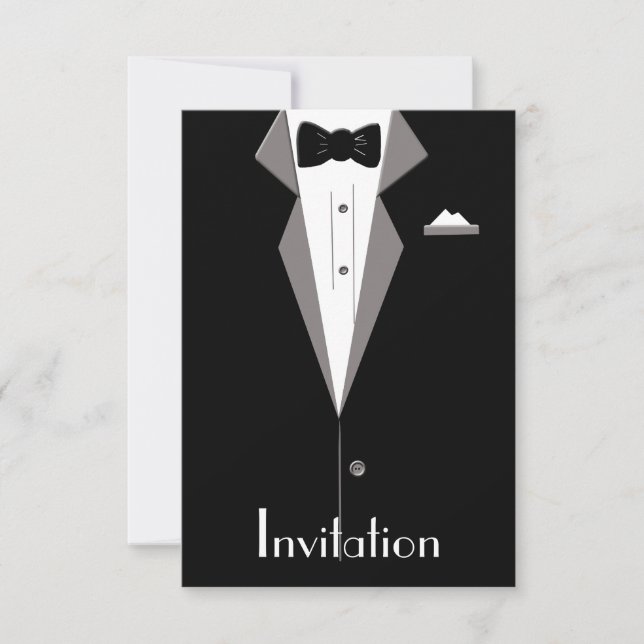 Carte noire et blanche d'invitation d'art de (Devant)