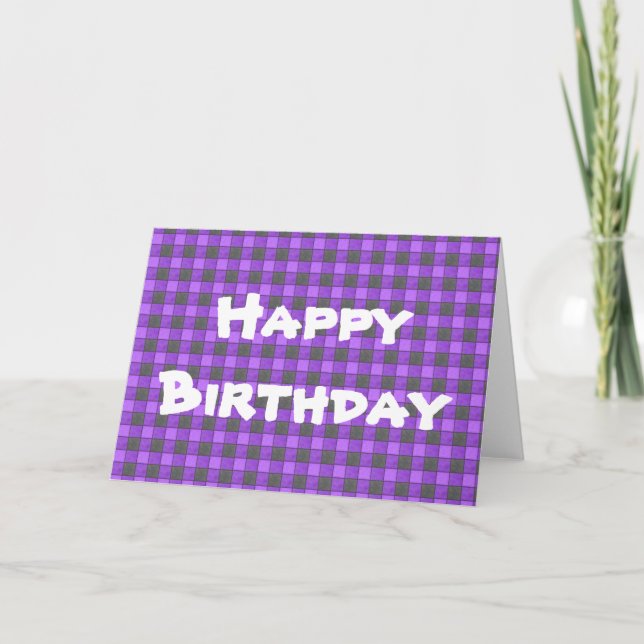 Carte noire pourpre de joyeux anniversaire de (Devant)