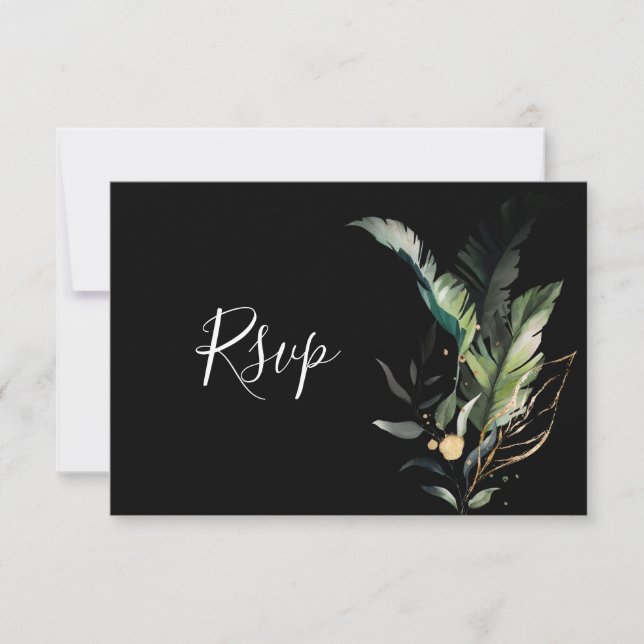 Carte noire RSVP Wild Tropical Foliage Wedding (Devant)