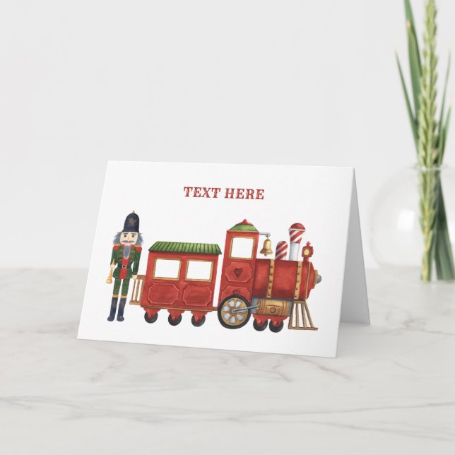 Carte Noisette de Noël avec train (Devant)