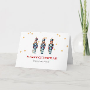 Carte Noisette rouge et bleu Joyeux Noël