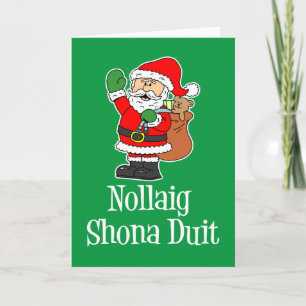 Carte Nollaig Shona Duit Irish Christmas Santa