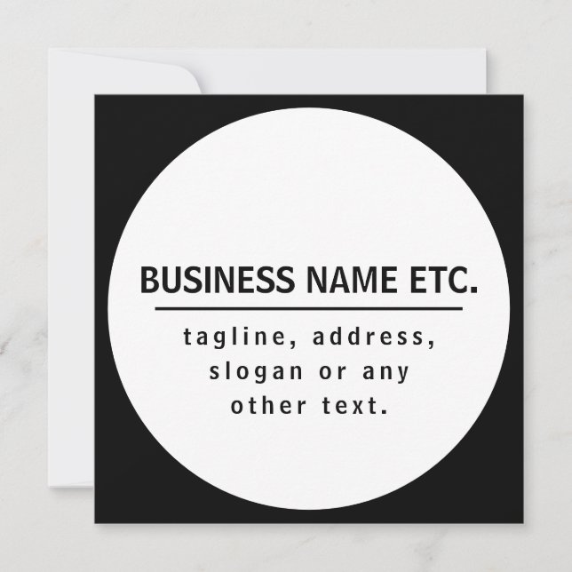 Carte Nom commercial & Slogan/autre texte | Noir et blan (Devant)