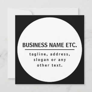 Carte Nom commercial & Slogan/autre texte   Noir et blan