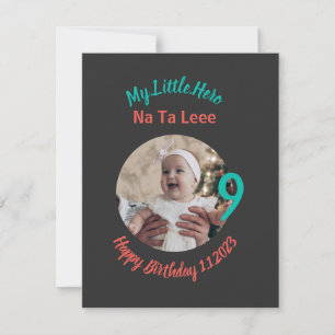 Carte Nom d'anniversaire customisé avec photo