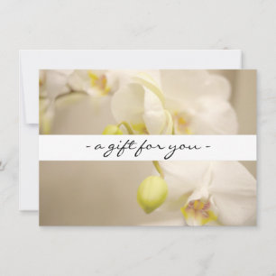 Carte NOM ÉLÉGANT avec certificat cadeau ORCHIDS