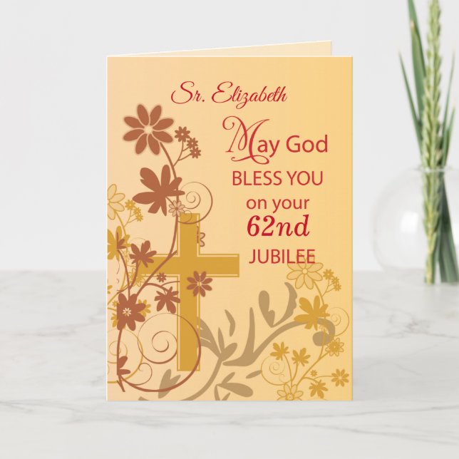 Carte Nom et année personnalisés, 62e anniversaire de ju (Devant)