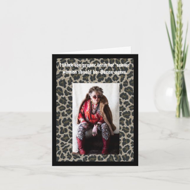Carte Nom humoristique pour femmes âgées (Devant)