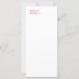 Carte Nom Moderne Minimaliste Professionnel Blanc clair