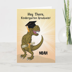 Carte Nom personnalisable Maternelle Diplôme T-Rex