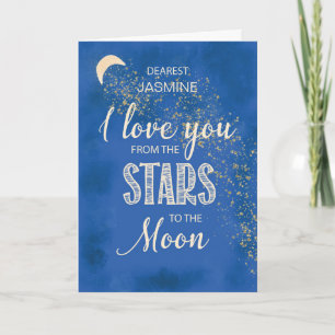 Carte Nom personnalisé, Amour des étoiles au ciel noctur