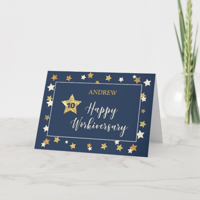 Carte Nom personnalisé Année Dixième 10 Anniversaire de  (Devant)