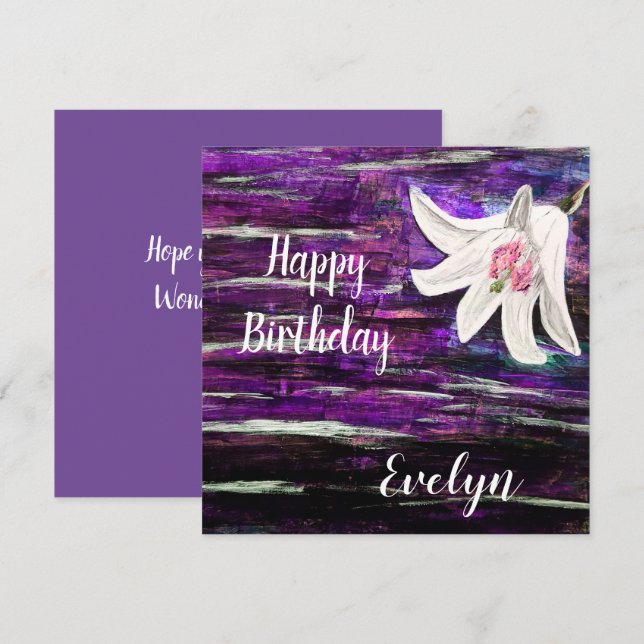 Carte Nom personnalisé Anniversaire (Devant / Derrière)